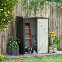 Outsunny Gerätehaus mit Pultdach 1,34 m² Gartenhaus Geräteschuppen Schwarz