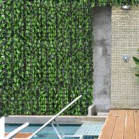 Outsunny Künstliche Hecke Efeu Sichtschutz, Efeu-Zaun mit UV-Schutz, Grün