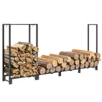 Outsunny Kaminholzregal 240 x 32 x 115 cm  Brennholzregal mit zwei Abschnitte