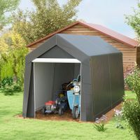 Outsunny Garagenzelt, 2,1x3,6x2,35m Lagerzelt mit UV-Schutz, Reißverschlusstür