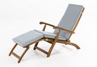 2-tlg. Ergonomische Sonnenliege aus Akazienholz inkl. Auflage