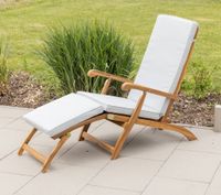 2-tlg. Ergonomische Sonnenliege aus Akazienholz inkl. Auflage