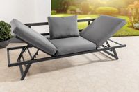 Alu-Loungebank Arruzo Multifunktionsbank mit verstellbarem Kopfteil - ca. 200 x 69 x H 31-71 cm 