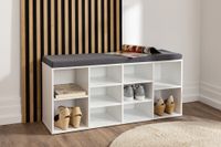 Universal-/ Schuhschrank mit Sitzkissen - Weiß