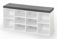 Universal-/ Schuhschrank mit Sitzkissen - Weiß
