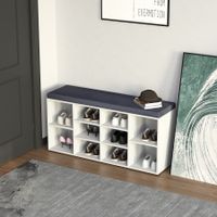 Universal-/ Schuhschrank mit Sitzkissen - Weiß