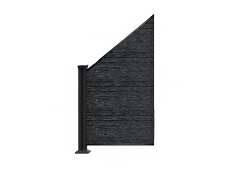 WPC-Sichtschutzzaun CORTADO V2 - 1x Schrägelement Links - Schwarz