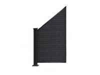 WPC-Sichtschutzzaun CORTADO V2 - 1x Schrägelement Links - Schwarz