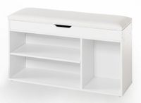 Schuhschrank mit Sitzkissen & aufklappbare Sitzfläche & 3 Fächer, ca. 103,5 x 35 x 55 cm - Weiß