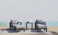 11tlg. Gartenlounge mit Tisch 2 Sessel inkl. 2 Hocker aus  Aluminium RIAD S - Anthrazit