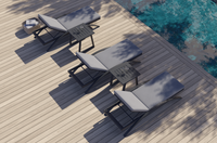 3tlg. Sonnenliege mit Tisch aus  Aluminium RIAD XS - Anthrazit