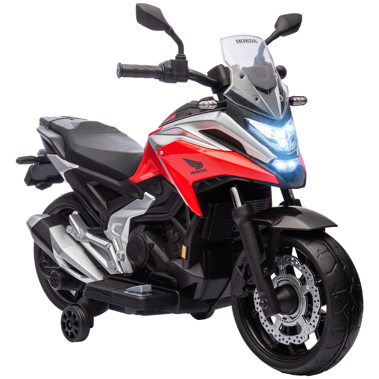 AIYAPLAY Kinder Elektro-Motorrad 12V Kindermotorrad mit MP3 USB LED-Scheinwerfer