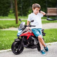 AIYAPLAY Kinder Elektro-Motorrad 12V Kindermotorrad mit MP3 USB LED-Scheinwerfer
