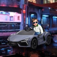 AIYAPLAY Kinder Elektroauto 12 V Kinderauto mit 2,4G Fernbedienung, Musik, Grau
