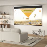 HOMCOM Beamer-Leinwand Elektrisch 266 x 149 cm 16:9 Projektionsleinwand, Metall