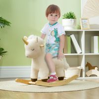 AIYAPLAY Schaukeltier mit Unicorn Design, Sound, weicher Sitz, für 2-4 Jahre