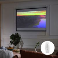 HOMCOM Beamer Leinwand Elektrisch 203 x 152cm Projektionsleinwand mit Fernbedienung