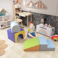 HOMCOM Bausteinset 4er-Set Schaumstoff Bausteine für 1-3 Jahre alt Kinder