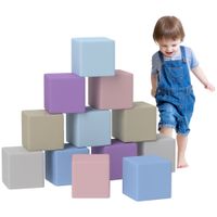 HOMCOM Bausteinset 12er-Set Schaumstoff Bausteine für 1-3 Jahre Kinder