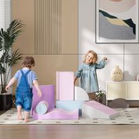 HOMCOM Bausteinset 7er-Set Schaumstoff Bausteine für 1-3 Jahre alt Kinder