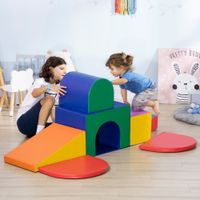 HOMCOM Bausteinset 7er-Set Schaumstoff Bausteine für 1-3 Jahre alt Kinder