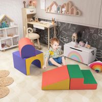 HOMCOM Bausteinset 4er-Set Schaumstoff Bausteine für 1-3 Jahre alt Kinder