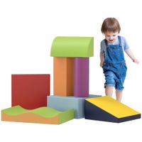 HOMCOM Bausteinset 7er-Set Schaumstoff Bausteine für 1-3 Jahre alt Kinder
