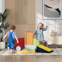 HOMCOM Bausteinset 7er-Set Schaumstoff Bausteine für 1-3 Jahre alt Kinder
