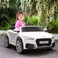 HOMCOM Kinder Elektroauto 12V Kinderauto mit 2,4G Fernbedienung, Musik, Weiß