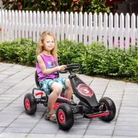 HOMCOM Gokart, Kinderfahrzeug mit Pedal, Tretauto, Outdoor, Rot+Schwarz