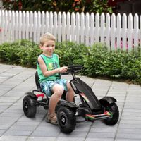 HOMCOM GoKart, Tretfahrzeug mit Bremse, Kinderfahrzeug mit verstellbarem Sitz