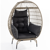 Gartensessel in Eiform inkl. Kissen, ca. 61 x 101 x 142 cm
