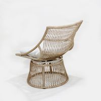 Korbsessel Rattan mit Sitzpolster, ca. 87 x 70 x H 46/87 cm - Braun