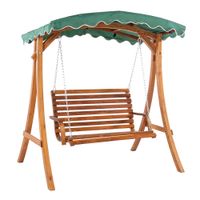Hollywoodschaukel mit Sonnendach, ca. 170 x 120 x 180 cm – Natur