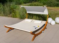 Sonnenliege mit Sonnendach, ca. 200 x 200 x 175 cm – Natur