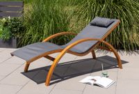 Gartenliege aus Holz, ca. 167 x 70 x 84 cm - Natur