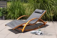 Gartenliege aus Holz, ca. 168 x 72 x 67 cm – Natur