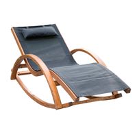 Gartenliege aus Holz, ca. 172 x 47 x 14 cm – Natur