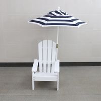 Klappbarer Adirondack-Liegestuhl mit gestreiftem Sonnenschirm, ca. 51,5x58,5x67,5 cm – Natur