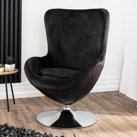 Drehstuhl Bürostuhl Loungesessel verchromt, ca. 75 x 54 x 108 cm – Braun Lederoptik