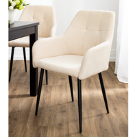 2er-Set Esszimmerstuhl, gepolstert aus Samt, ca. 60 x 57 x 87cm - Beige