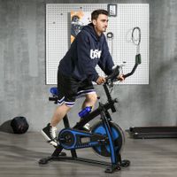 SPORTNOW Fahrradtrainer Heimtrainer mit verstellbarem Sitz und Widerstand, Stahl