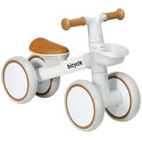 AIYAPLAY Kinder Laufrad Lauffahrrad ab 1 Jahr keine Schrauben Braun+Weiß