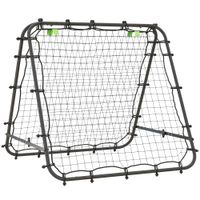 HOMCOM Fußball Rebounder Kickback Tor Rückprallwand Netz beidseitiger Rückprall