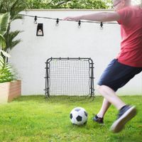 HOMCOM Fußball Rebounder Kickback Tor Rückprallwand Netz beidseitiger Rückprall