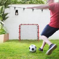 HOMCOM Fußball Rebounder Kickback Tor Rückprallwand Netz beidseitiger Rückprall