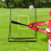 HOMCOM Baseball Rebounder, Tragebar  Fußball Rebounder mit Schlag-Zone, Schwarz