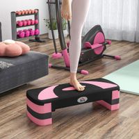 HOMCOM Steppbrett Aerobic-Stepper höhenverstellbar 10-20cm für Zuhause bis 150kg