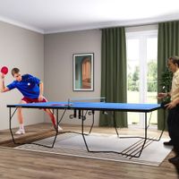 SPORTNOW Tischtennisplatte, Klappbar Tischtennistsich mit Netz, Rollen