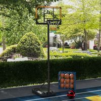 HOMCOM Basketballkorb Outdoor mit Ständer, 182-213 cm höhenverstellbar, Schwarz